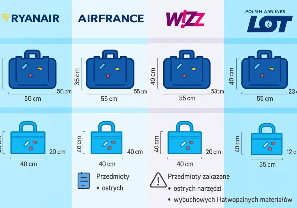 Wizz Air bagaż podręczny: 40x30x20 cm bez dopłat!