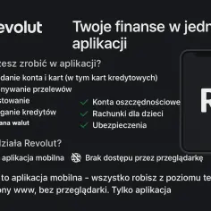 Revolut oferuje ubezpieczenie podróżne i inne usługi finansowe w aplikacji mobilnej.