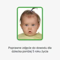 Urocze dziecko z niebieskimi oczami i kucykiem, idealne do paszportu.