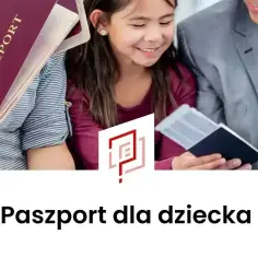 Rodzina z paszportem w ręku, gotowa na podróż. To nie dowód, to paszport dla dziecka.