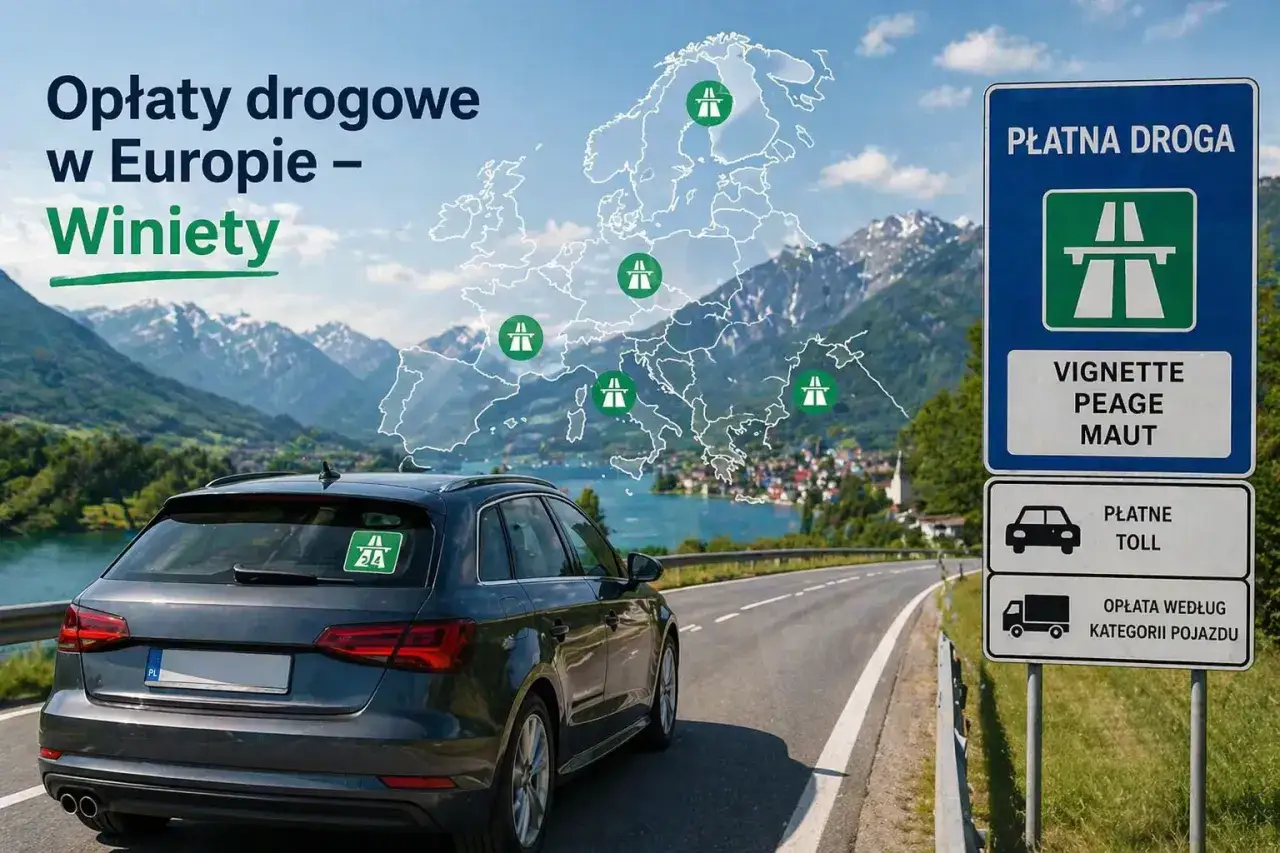 Winieta co to? Mapa Europy z zaznaczonymi opłatami drogowymi i znakiem 