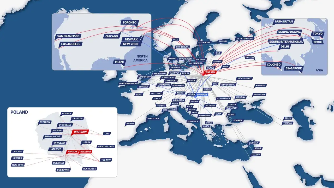 Mapa lotów z Warszawy do Europy i Azji. Zastanawiasz się, ile się leci do Włoch? Sprawdź połączenia do Rzymu, Mediolanu czy Wenecji.