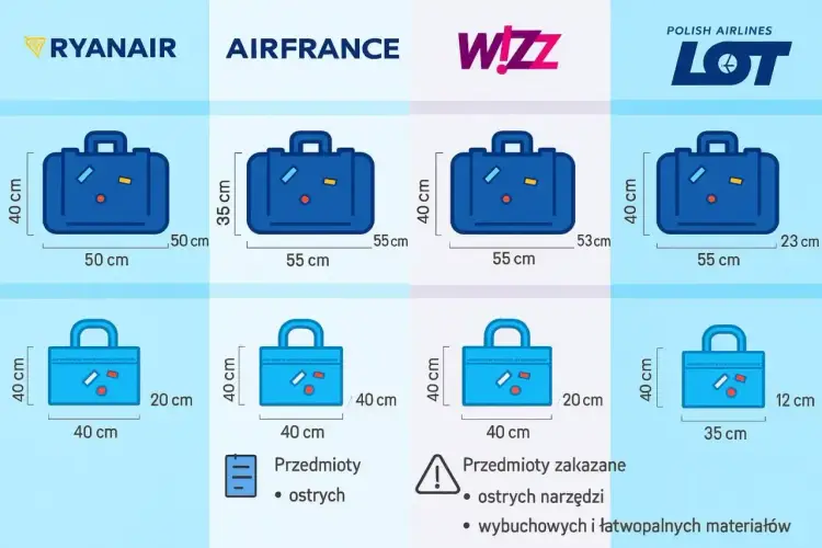 Wizz Air bagaż podręczny: 40x30x20 cm bez dopłat!